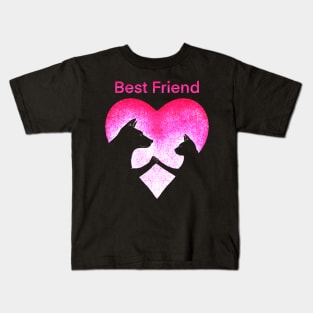 Dog and cat best friend love Kids T-Shirt